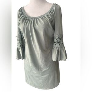 Ruffle sleeve crochet boho tunic top size Small/Medium